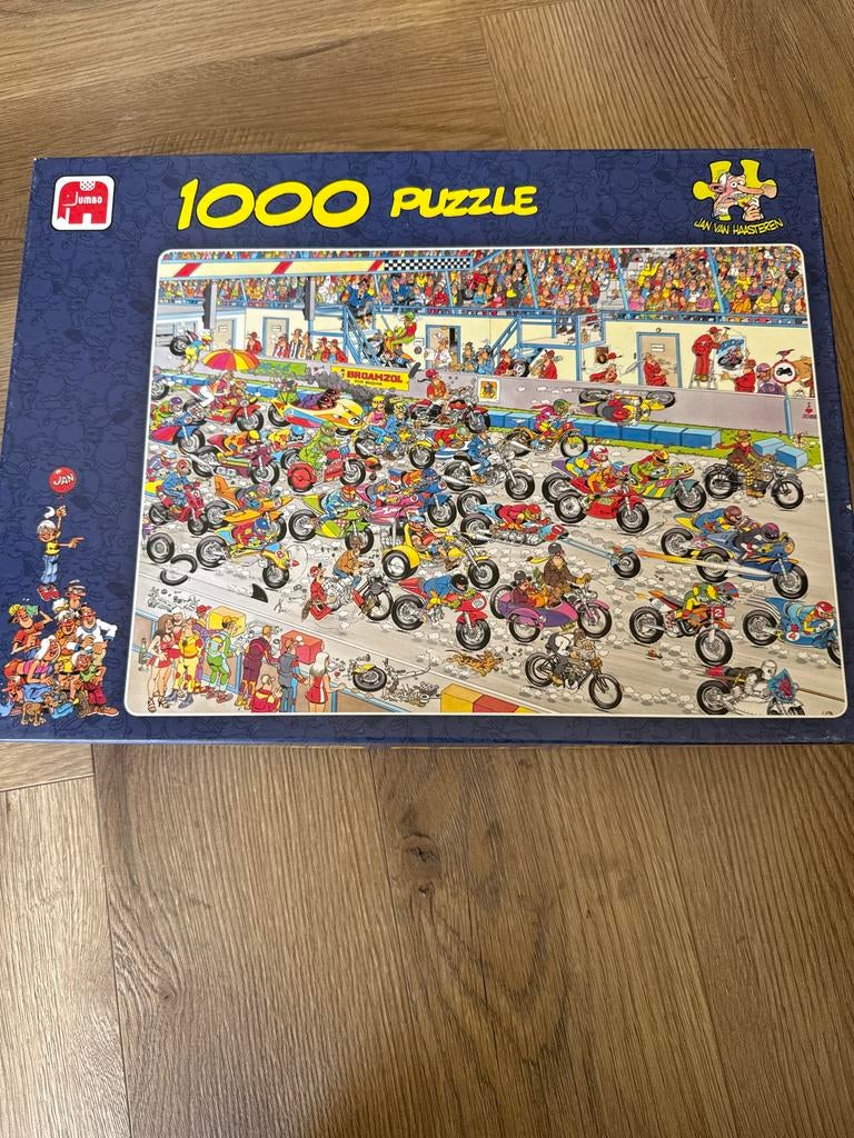 Jan van Haasteren Motorrace Puzzel 1000 Stukjes, Ophalen of Verzenden, 500 t/m 1500 stukjes, Zo goed als nieuw, Legpuzzel