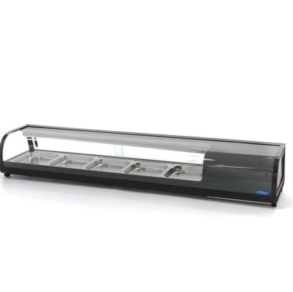 Polar Tapasvitrine Zwart 5x 1/2 GN Koelvitrine, Ophalen, Gebruikt, Koelen en Vriezen