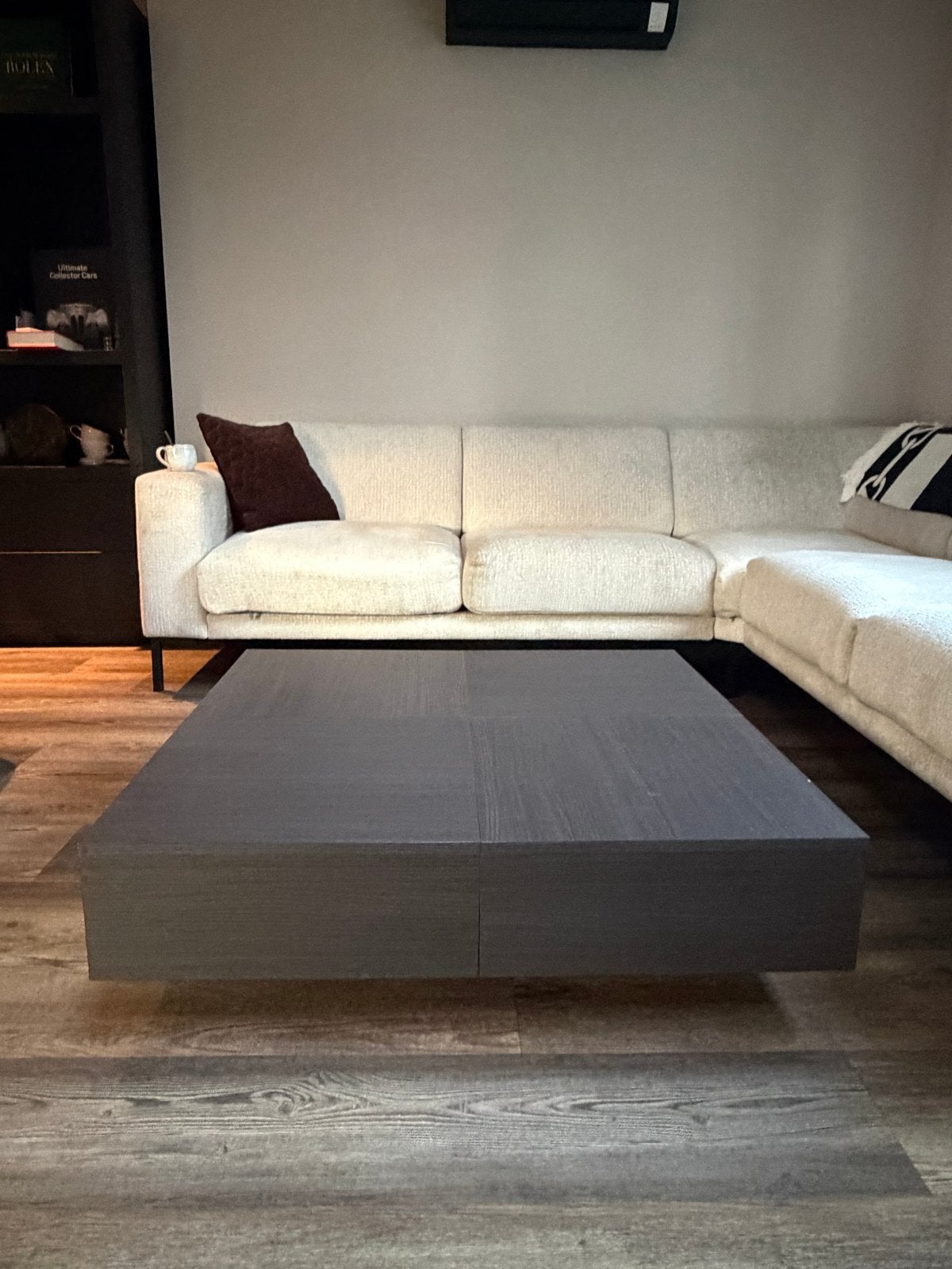 Lazzoni Salontafel met opbergruimte en wieltjes, Ophalen, Gebruikt, 100 tot 150 cm, Vierkant