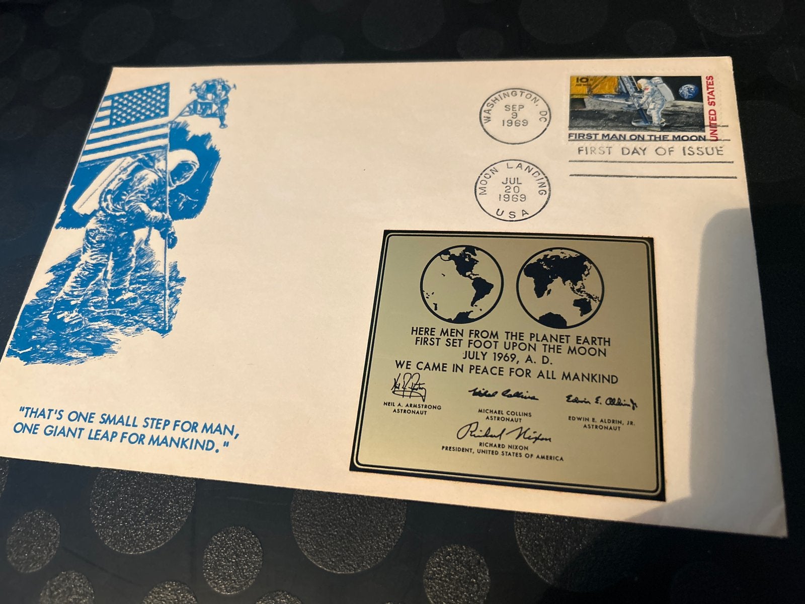 Historische Apollo 11 Maanlanding Eerste Dag Uitgifte, Ophalen of Verzenden, Beschreven, Rest van de wereld