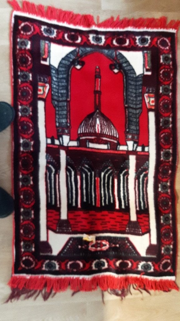 Kleed antiek rood wit 77 nij 125 cm vloerkleed, Ophalen of Verzenden