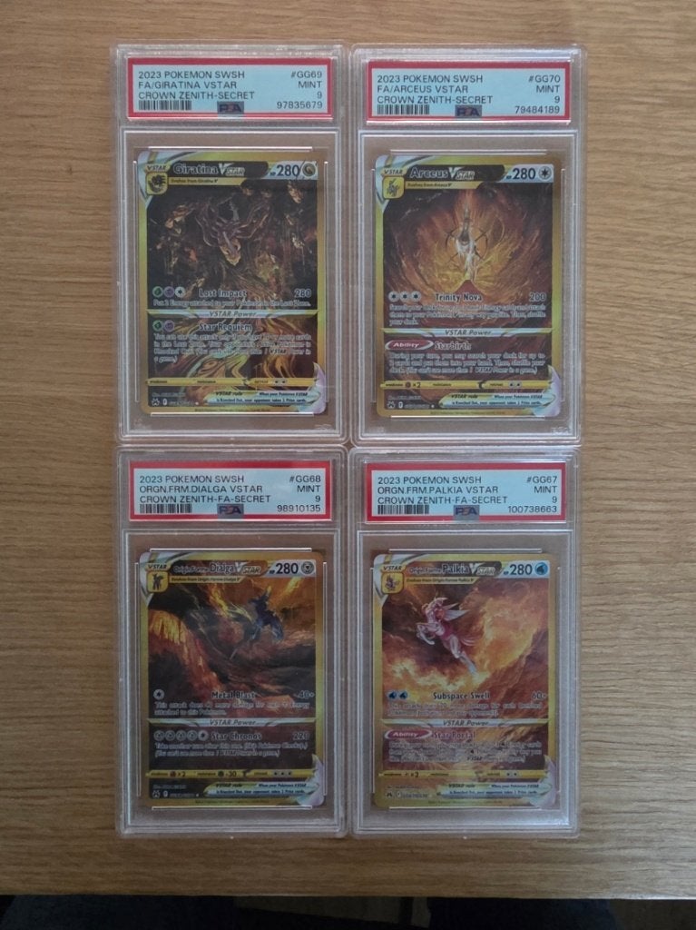 Pokemon Crown Zenith: PSA 9 Gold set van 4, Ophalen of Verzenden, Nieuw, Meerdere kaarten