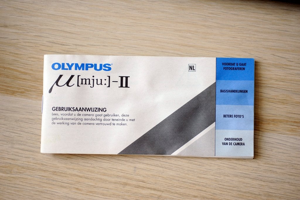Originele handleiding voor Olympus Mju II, Ophalen, Gelezen, Folder
