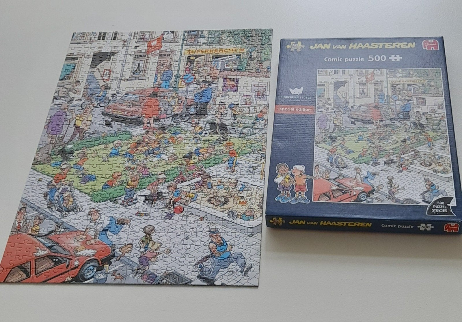 jan van haasteren puzzel 500 stukjes kinderpostzegels, Ophalen of Verzenden, 500 t/m 1500 stukjes, Zo goed als nieuw
