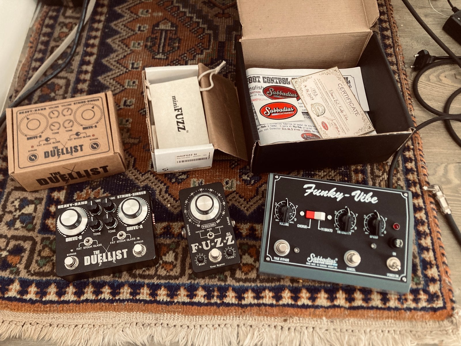 Sabbadius Funky Vibe / KingTone Duellist & MiniFuzz Si, Ophalen of Verzenden, Zo goed als nieuw, Distortion, Overdrive of Fuzz