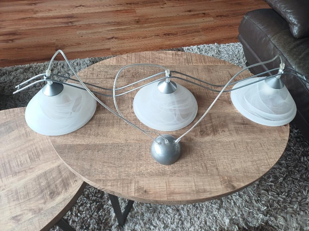 Hanglamp kwantum, Huis en Inrichting, Lampen | Hanglampen, Ophalen, Gebruikt, Glas, 50 tot 75 cm