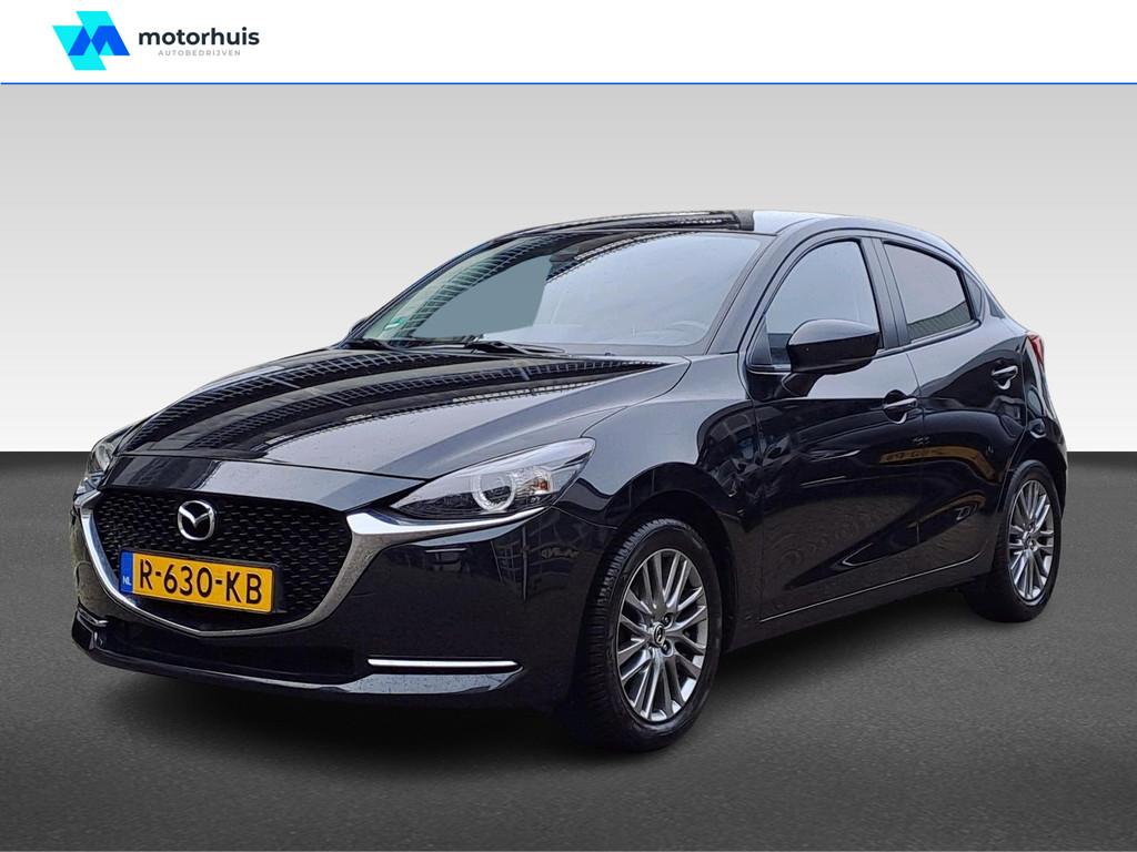 Mazda 2 1.5 SKYACTIV-G 90PK LUXURY NAVI CAMERA HUD LED ECC N, Auto's, Euro 6, 4 cilinders, Zwart, Origineel Nederlands