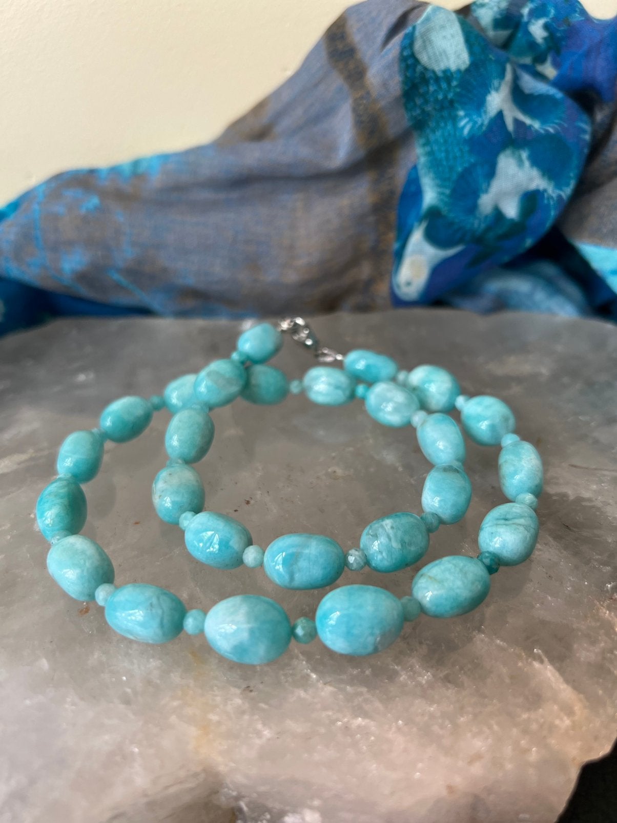 Amazoniet geluk beschermt aura straling intuïtie healing TIP, Sieraden, Tassen en Uiterlijk, Kettingen, Blauw, Nieuw, Verstelbaar