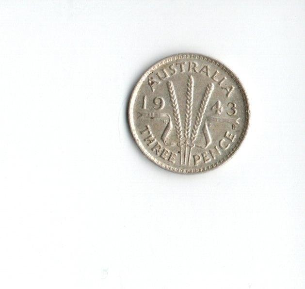 Australië 3 pence 1943, Verzenden, Losse munt, Zilver