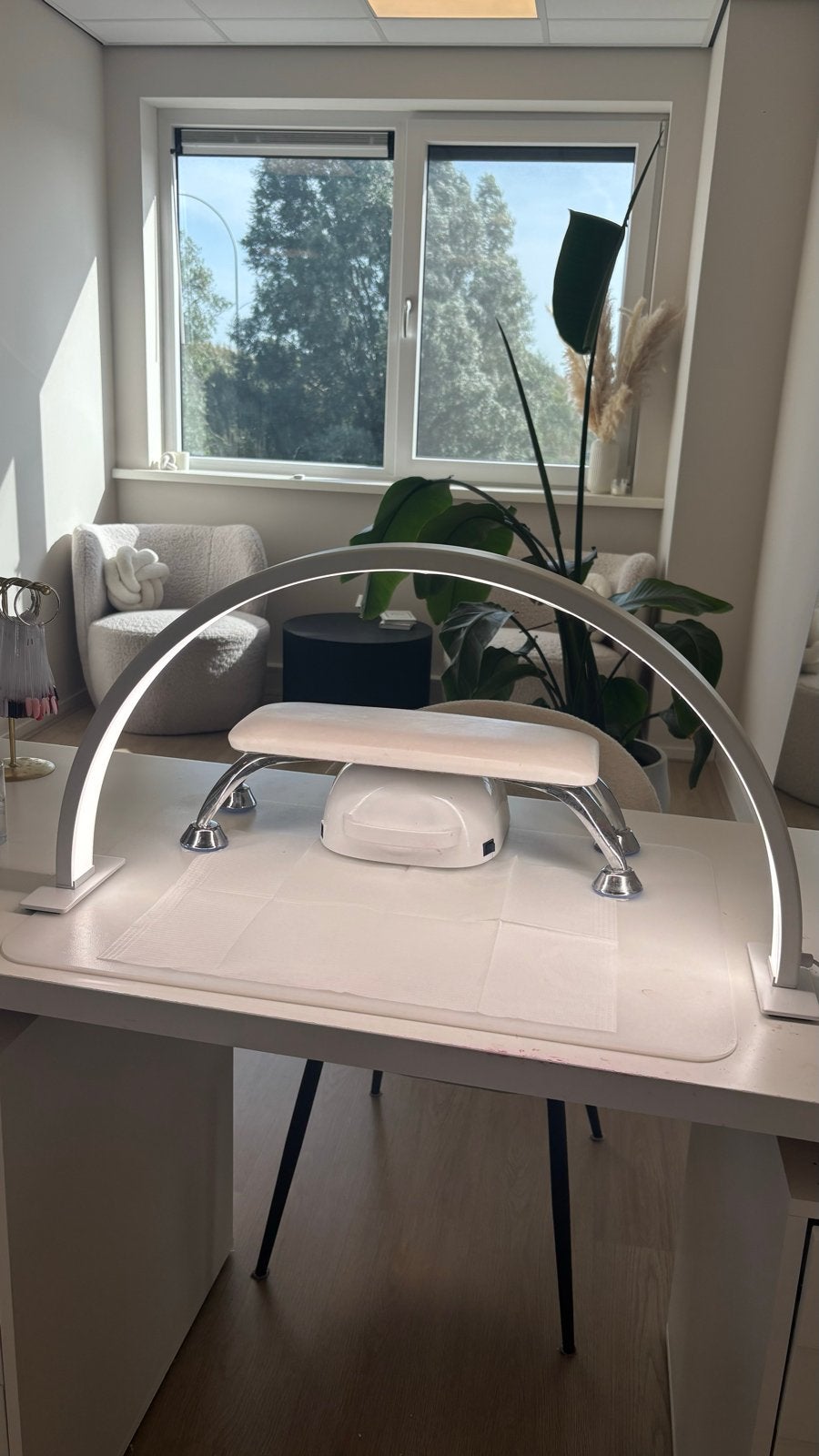 Halve maanlamp met 3 standen (wit en geel licht), LED verlichting, Wit, Ophalen of Verzenden, Metaal
