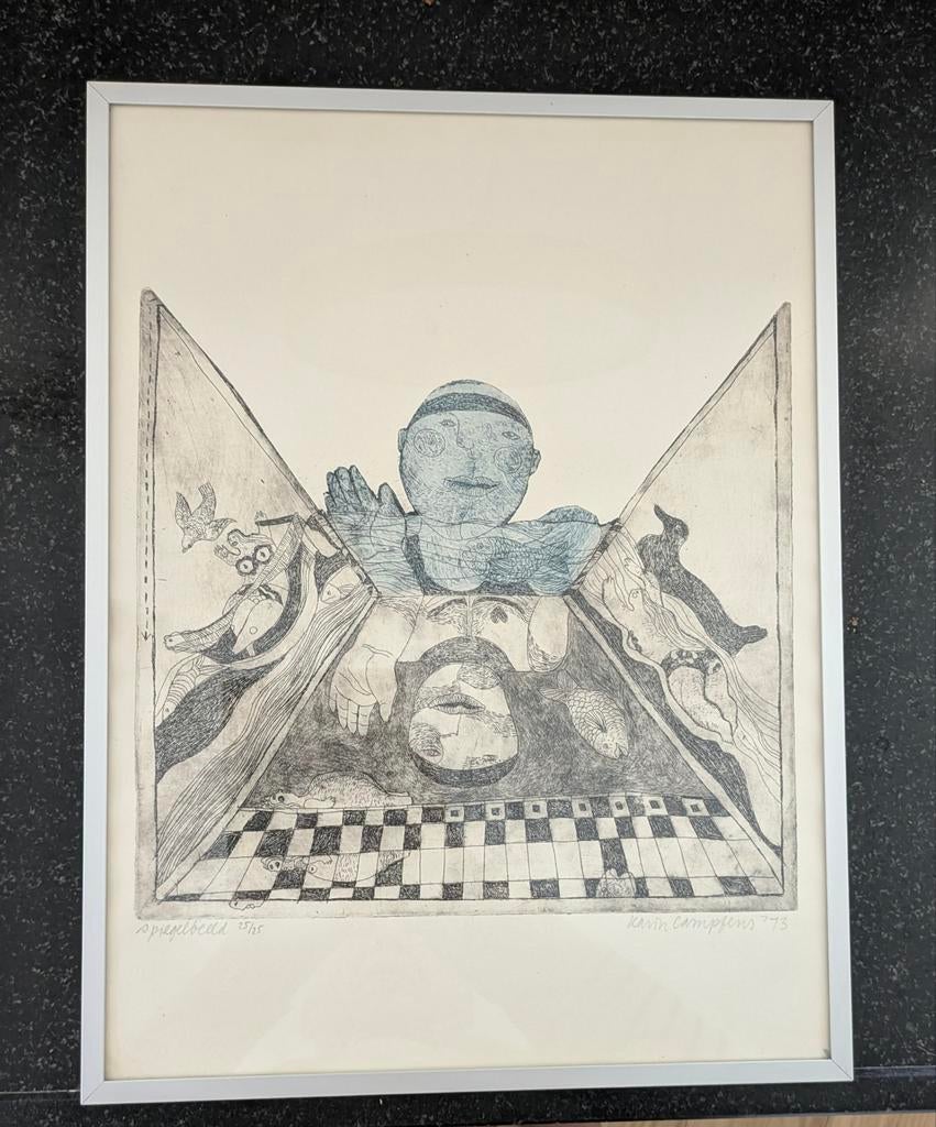 'spiegelbeeld' van Karin Campfens 25/25, Antiek en Kunst, Ophalen of Verzenden