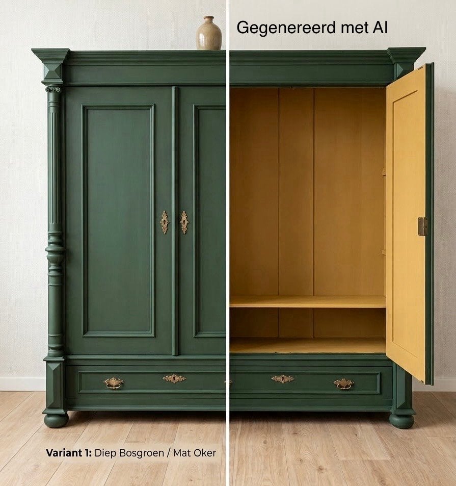 Antieke keuken/linnen/servies kast- massief eiken, Ophalen
