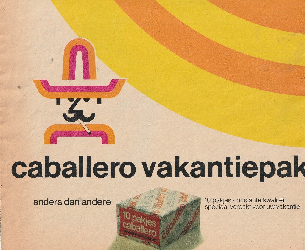 Retro reclame 1971 Caballero sigaretten 't vakantiepak, Verzenden, Overige typen