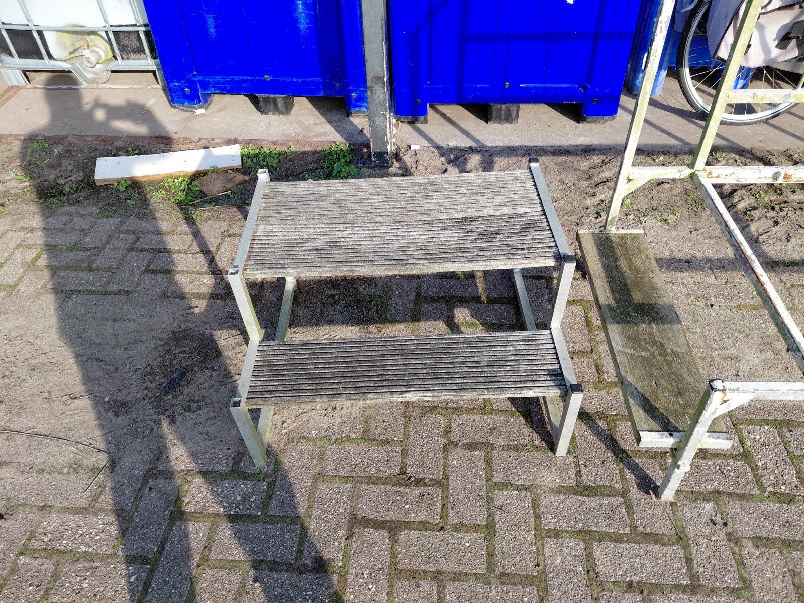 Opstap voor stacaravan - Stevige metalen constructie, Ophalen