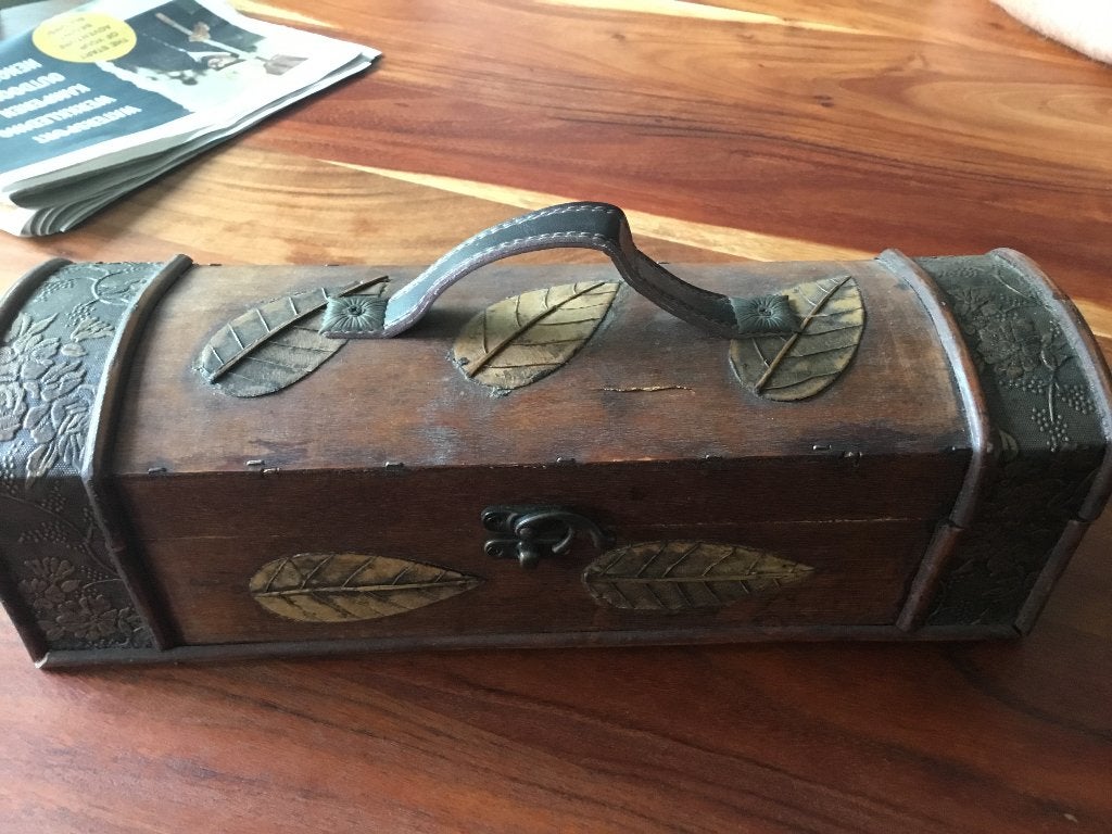 Wijnkistje, Huis en Inrichting, Woonaccessoires | Kisten, Ophalen, Gebruikt, Minder dan 50 cm