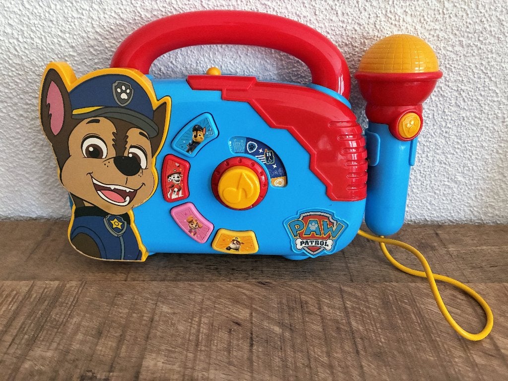 PAW Patrol Boombox - karaoke met geluid. PRIMA staat., Ophalen of Verzenden, Gebruikt, Overige typen, Met geluid