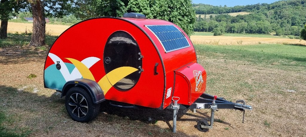 Cosymobil de Luxe - minicaravan - teardrop - B rijbewijs, Caravans en Kamperen, Caravans, Overige merken, Vast bed, Tot en met 2