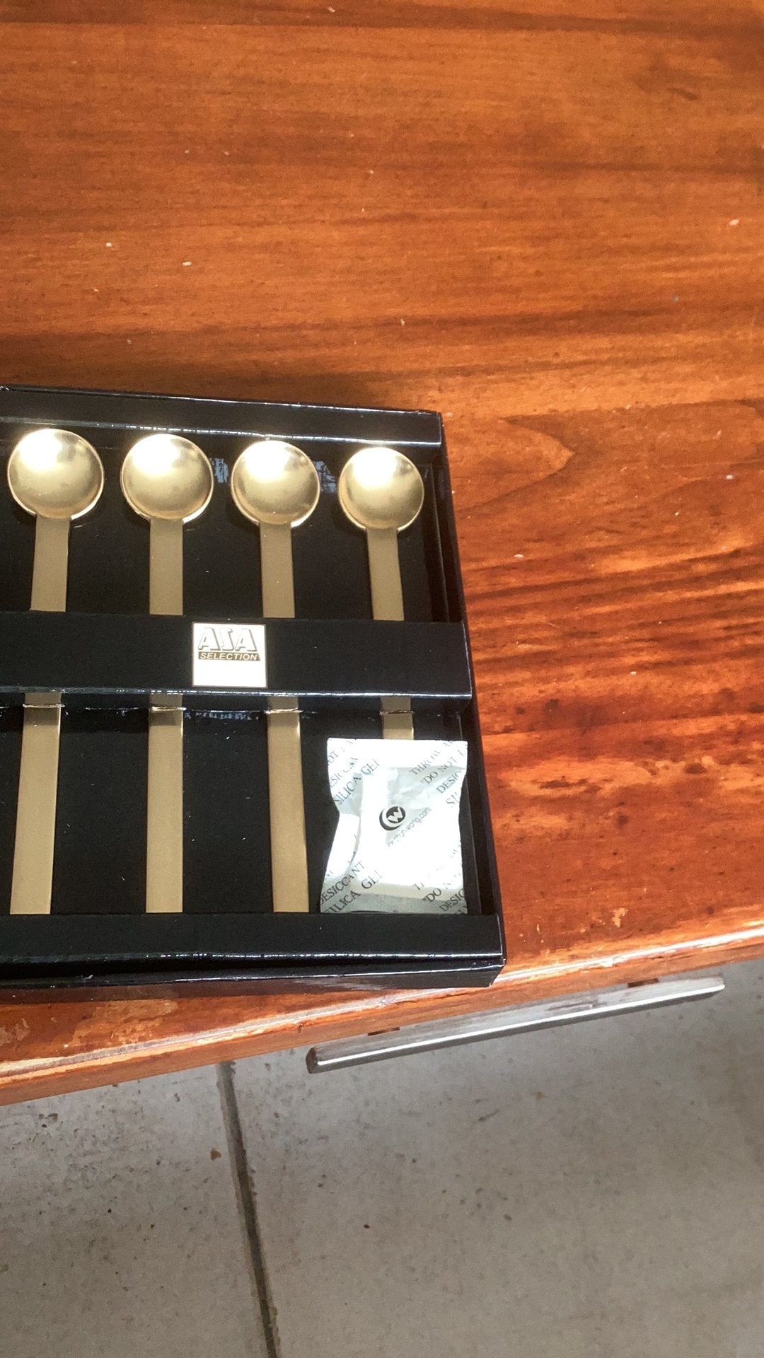 RVS Gouden cappuccino lepels, Ophalen of Verzenden, Nieuw