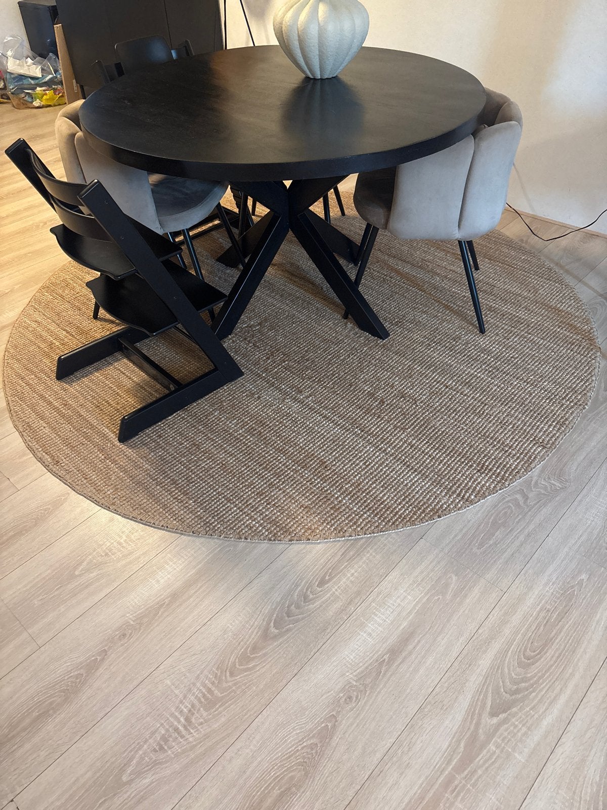 Rond jute vloerkleed - Natuurlijke uitstraling - IKEA LOHALS, Ophalen, Gebruikt, Bruin, Rond