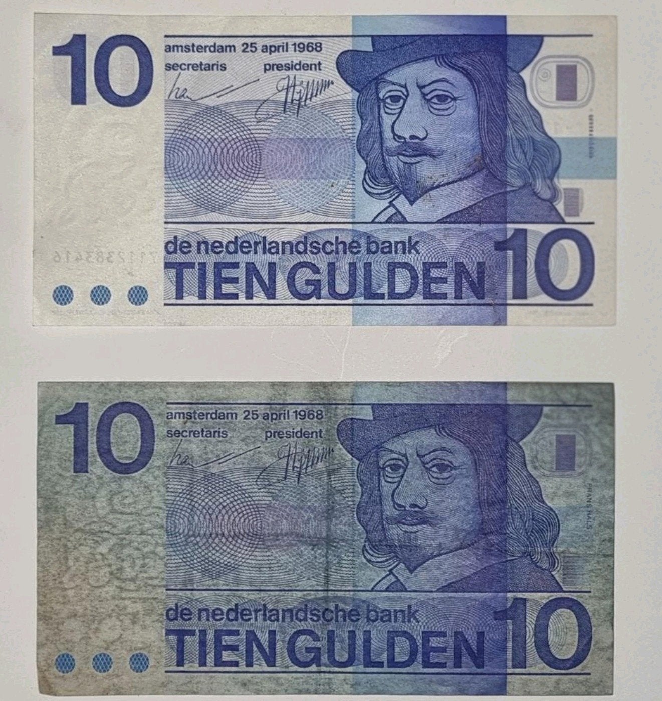 Twee 10 Gulden biljetten (1968), Postzegels en Munten, Bankbiljetten | Nederland, Ophalen of Verzenden, 10 gulden, Setje