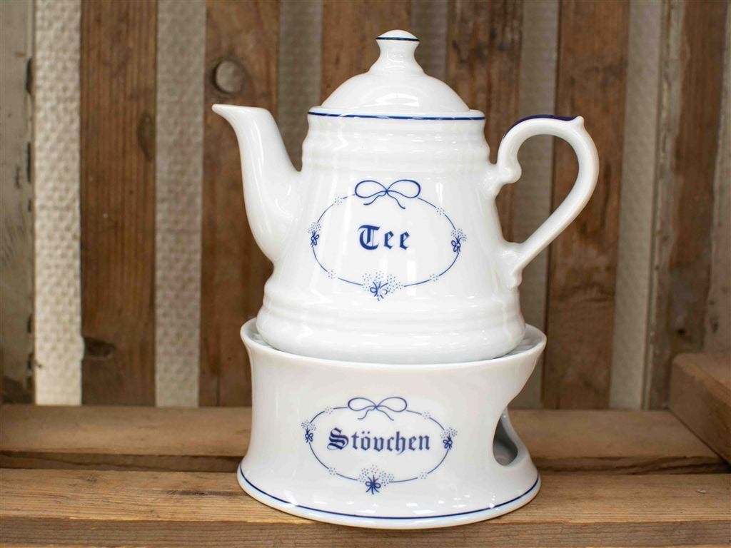 Porseleinen theepot met theelicht 3814, Ophalen of Verzenden, Gebruikt, Aardewerk, Bord(en)