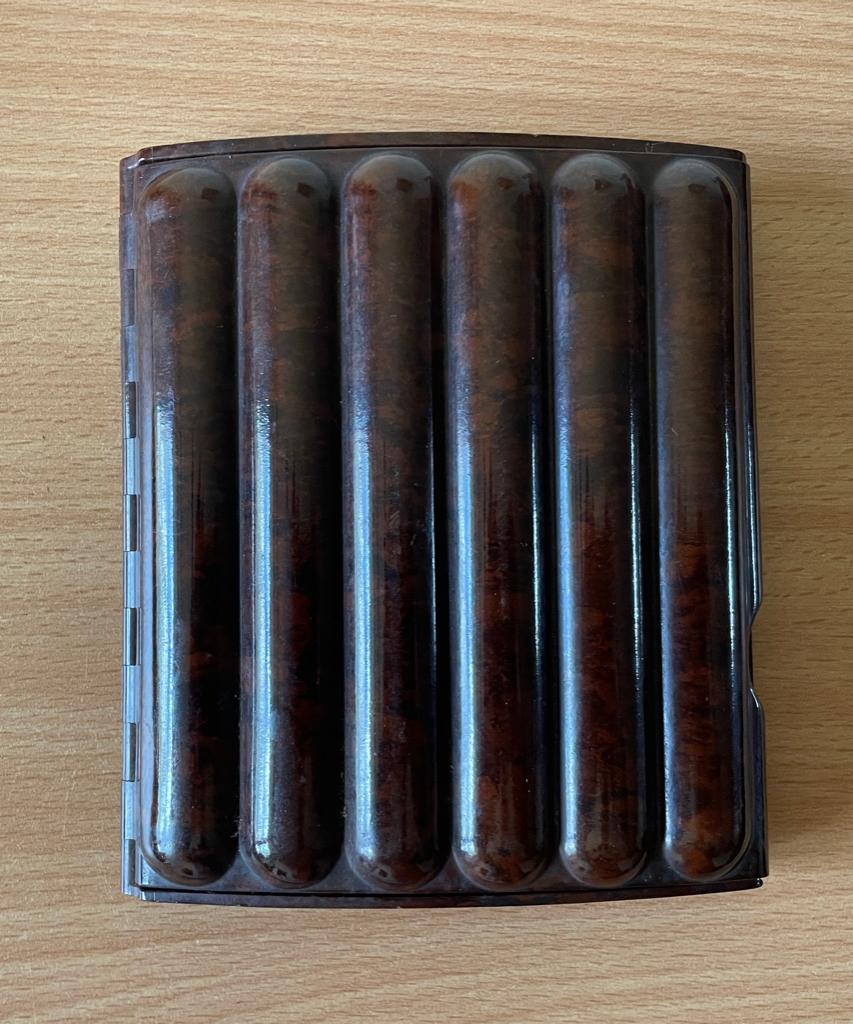 Vintage bruin gevlamde Abonné sigarenkoker van bakeliet, Verzamelen, Rookartikelen, Aanstekers en Luciferdoosjes, Zo goed als nieuw