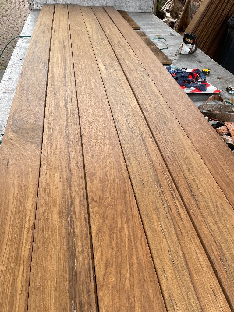 XXL vlonderplanken hardhout frake lange lengtes, Ophalen, Nieuw, Hout
