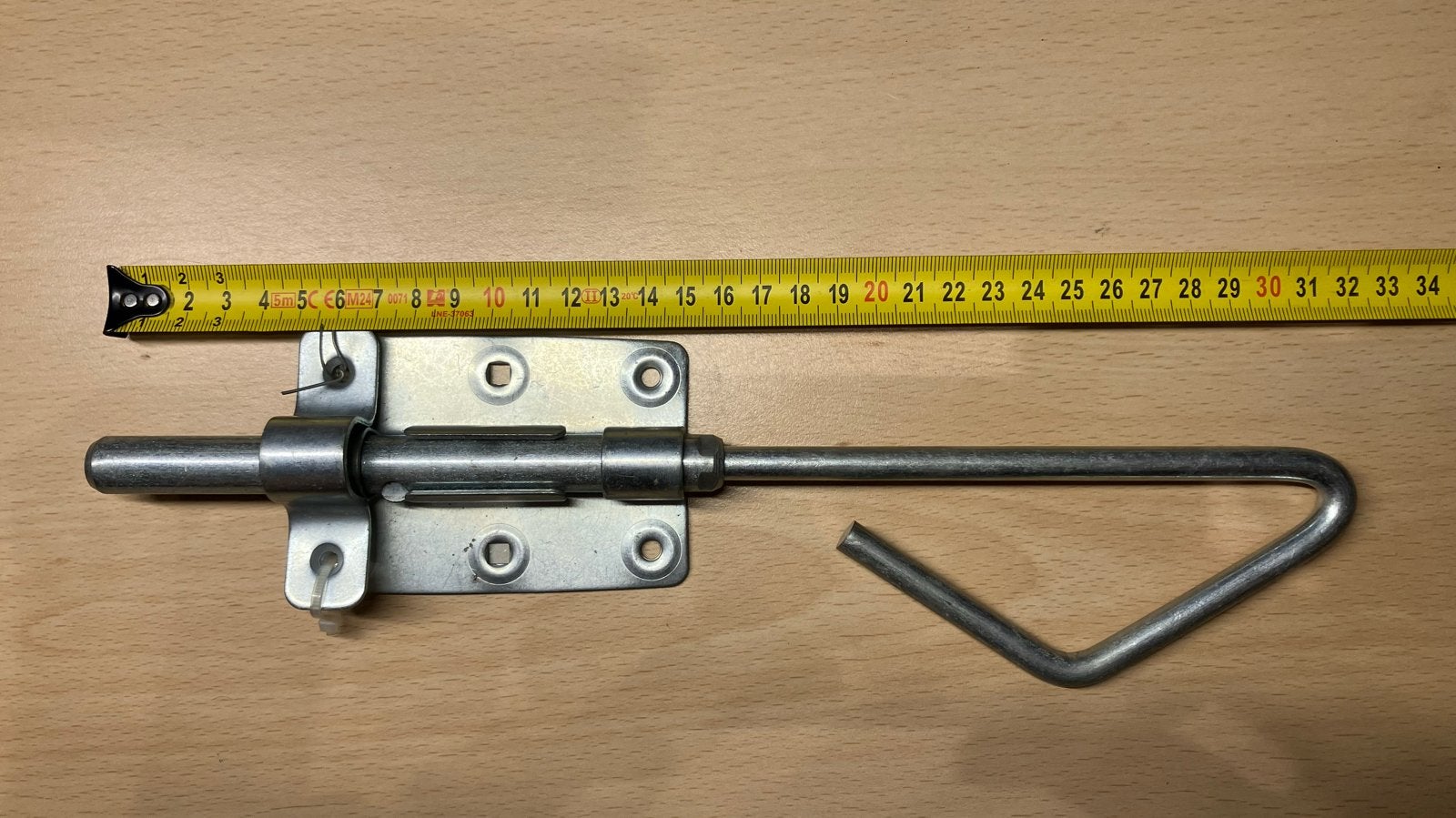 Staartgrendel 30 cm - Verzinkt, Ophalen, Nieuw, IJzer, Schuif of Grendel