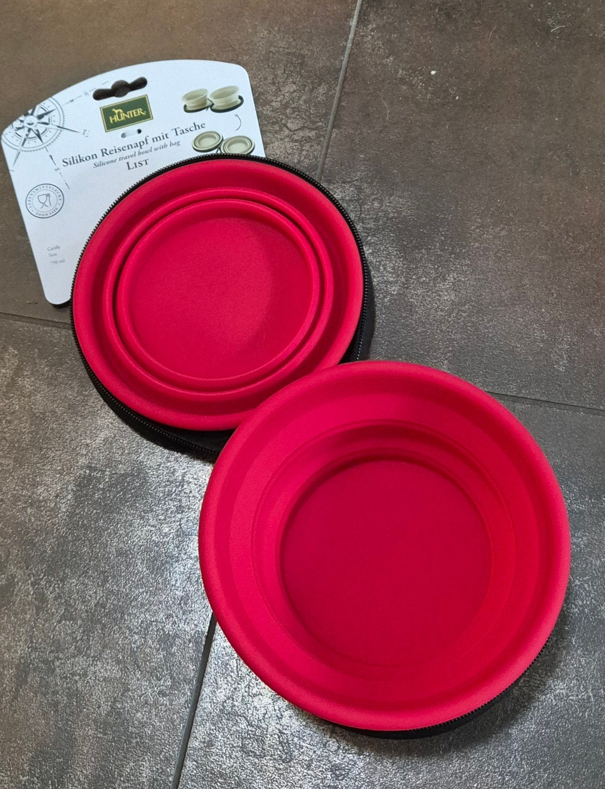 Hunter silicone eten en/of drinkkom met tas, Ophalen of Verzenden, Nieuw