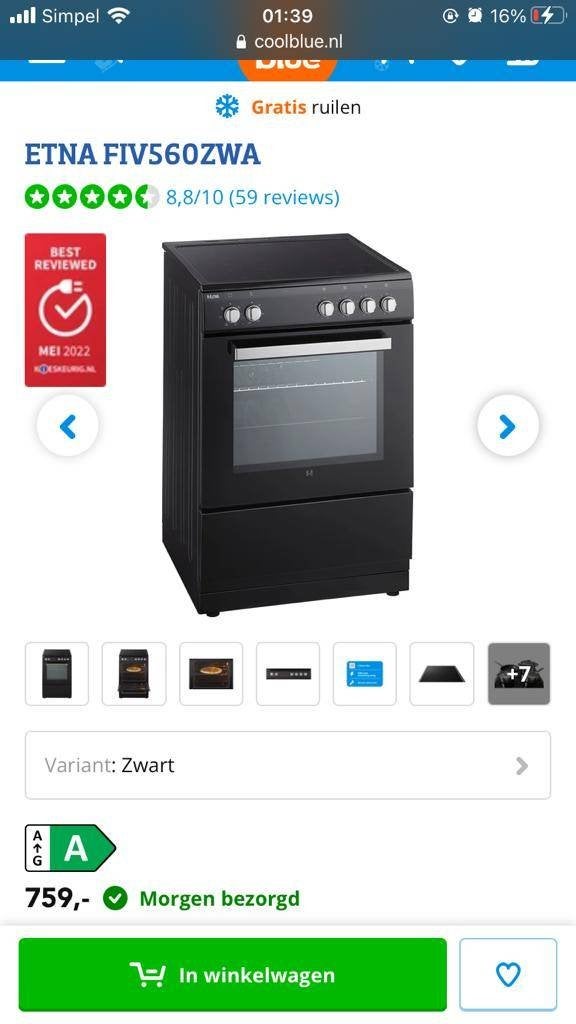 inductie fornuis, Witgoed en Apparatuur, Ovens, Ophalen, Zo goed als nieuw, 60 cm of meer