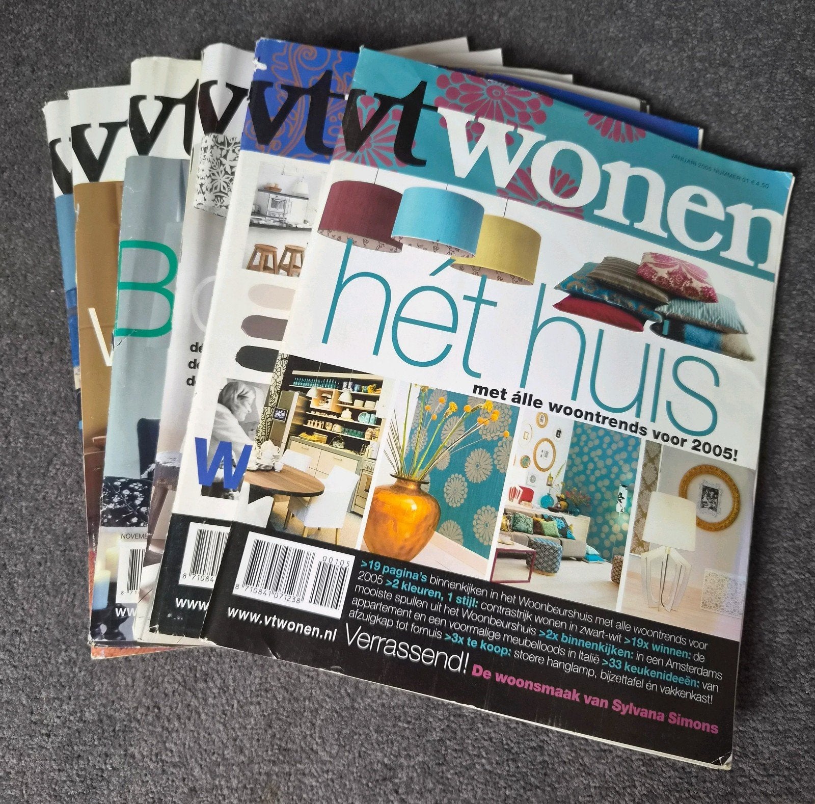 6x vintage vt wonen tijdschriften uit 2005, Boeken, Ophalen of Verzenden, VT Wonen, Interieur en Design