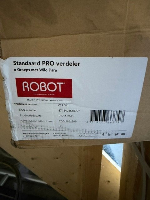 Robot Standaard PRO verdeler 6 Groeps met Wilo Para, Doe-het-zelf en Verbouw, 30 tot 80 cm, Overige typen, Nieuw, 150 cm of meer