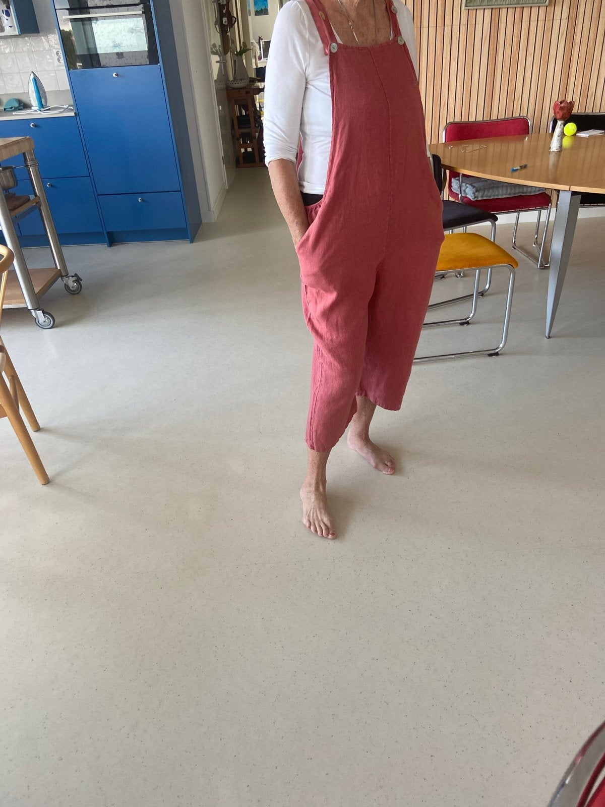 Lua linnen salopette - Gedragen maat 40 met elastiek, Kleding | Dames, Maat 38/40 (M), Ophalen of Verzenden, Driekwart, Gedragen