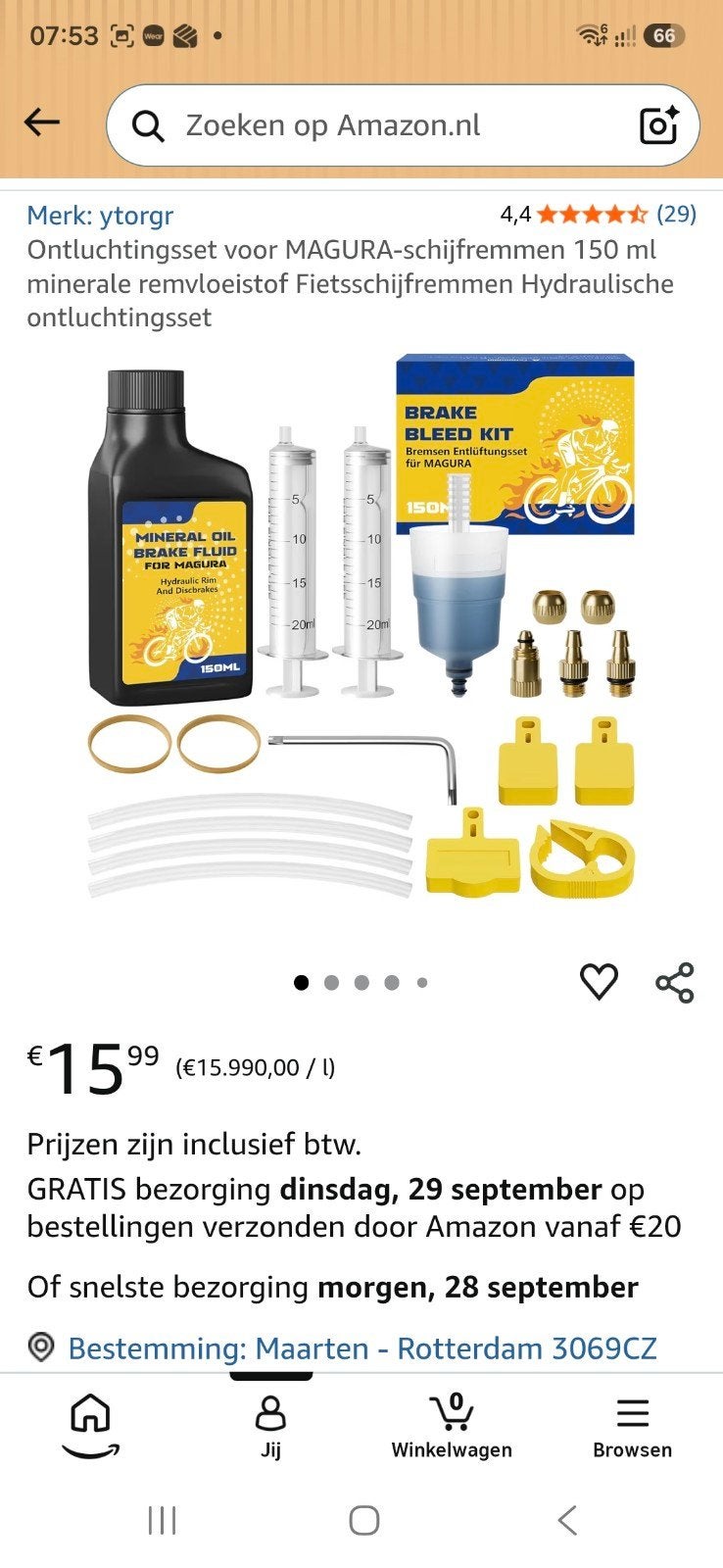Magura Remontluchtingsset voor fiets, ook voor Shimano, Fietsen en Brommers, Ophalen of Verzenden, Gebruikt, Remmen, Kunststof