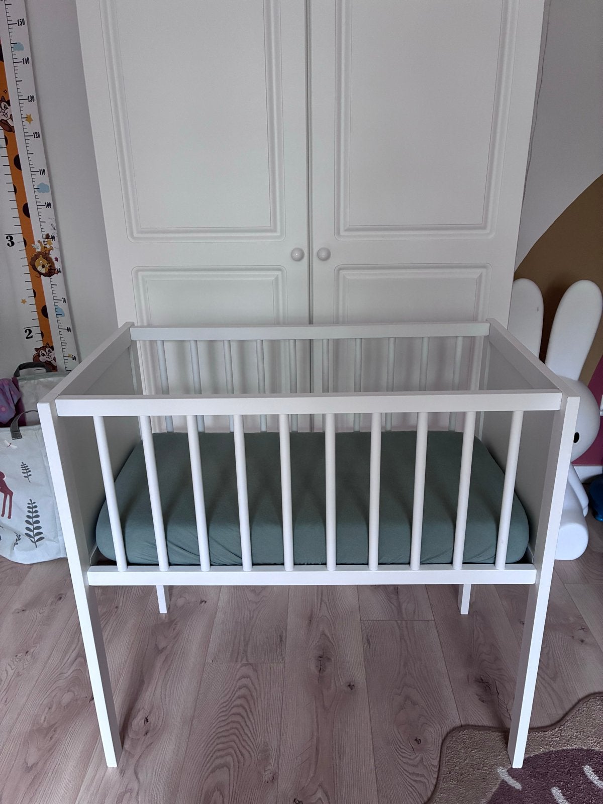 Babydump Jill wiegje 40x80 met Puck matras + beddengoed, Huis en Inrichting, Slaapkamer | Bedden, Ophalen, Wit, 190 cm of minder