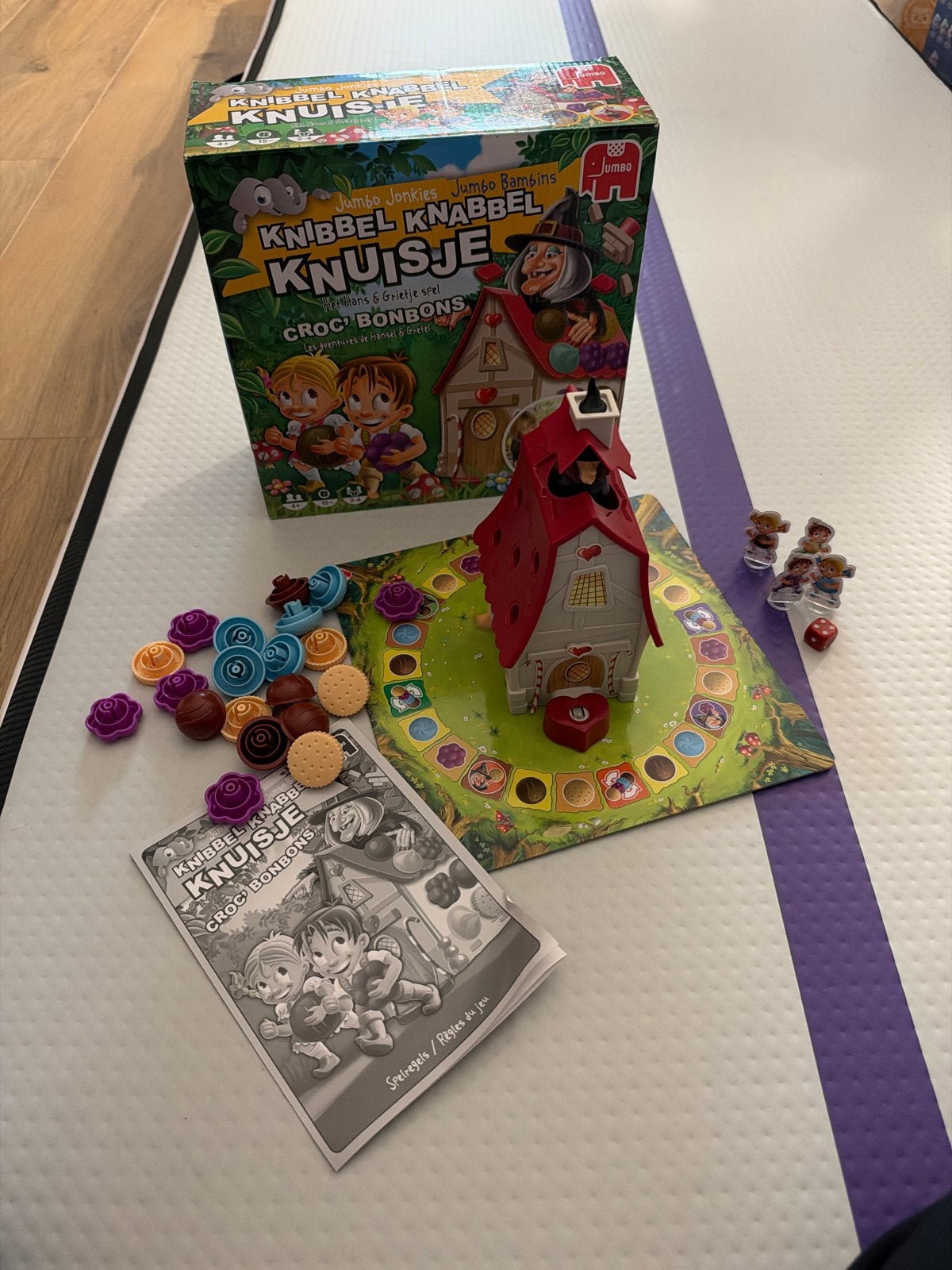 Jumbo Knibbel Knabbel Knabbelhuisje - Hans & Grietje spel, Drie of vier spelers, Ophalen of Verzenden, Zo goed als nieuw
