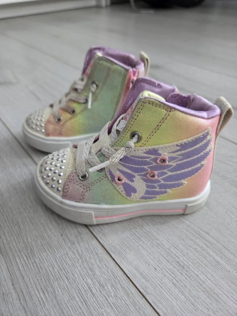 Skechers Twinkle Toes schoenen maat 21 met lichtjes en rits, Gebruikt, Meisje, Schoenen, Skechers