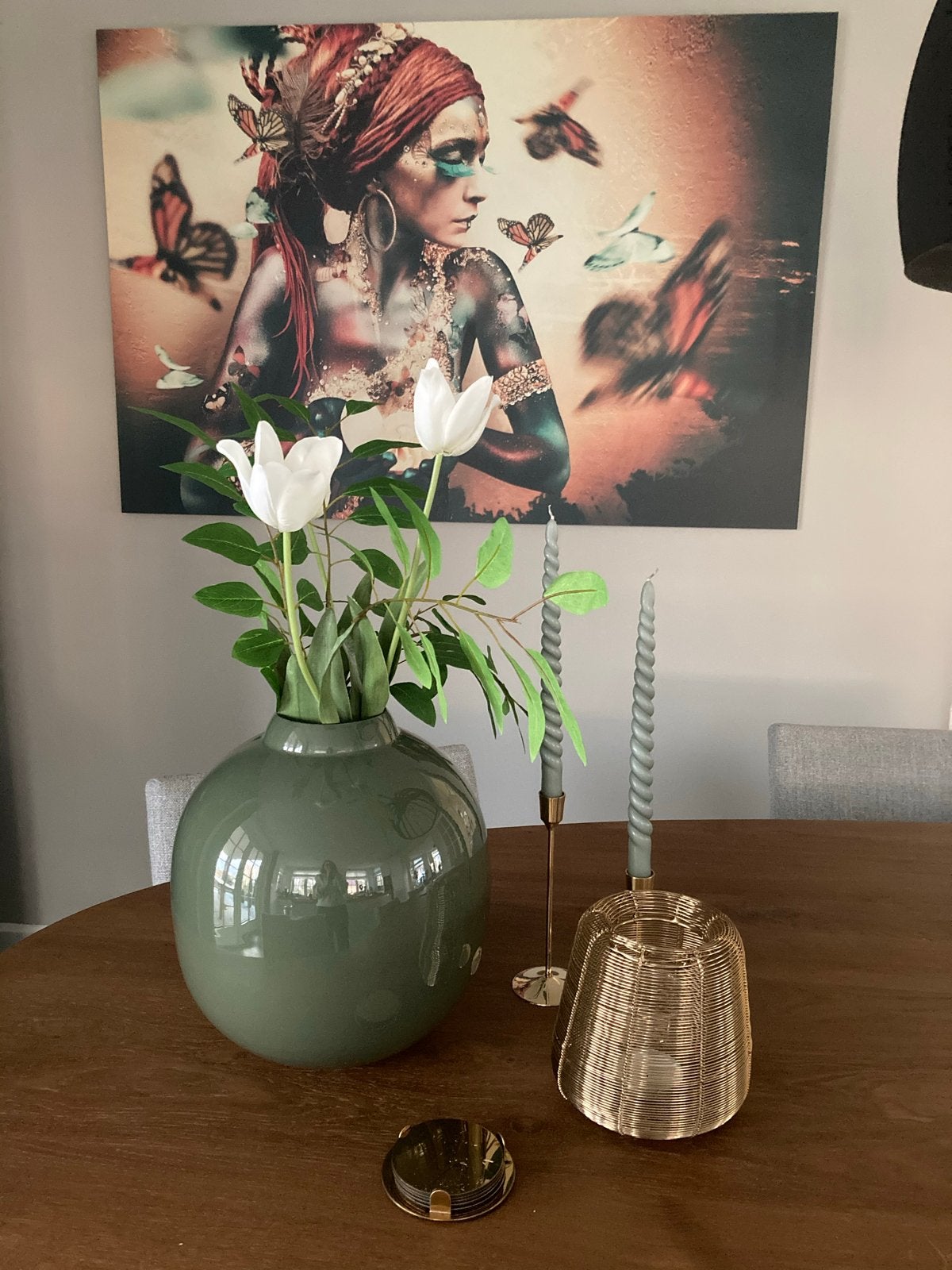 Alu Art: Vrouwenfiguur met vlinders, 150x100 cm, Ophalen, Metaal, Ophangklaar, Figuren