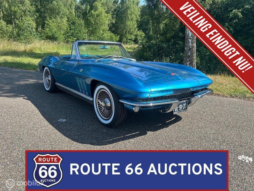 Chevrolet Corvette C2 Sting Ray | 1966 | Route 66 Auctions, Auto's, Overige carrosserieën, Chevrolet, Zwart, Bedrijf