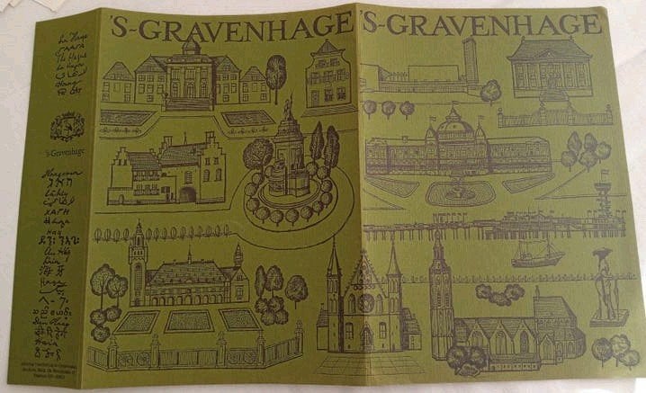 Lithografische prent Den Haag 's-Gravenhage, Ophalen of Verzenden, Voor 1940, Gebruikt, Overige onderwerpen