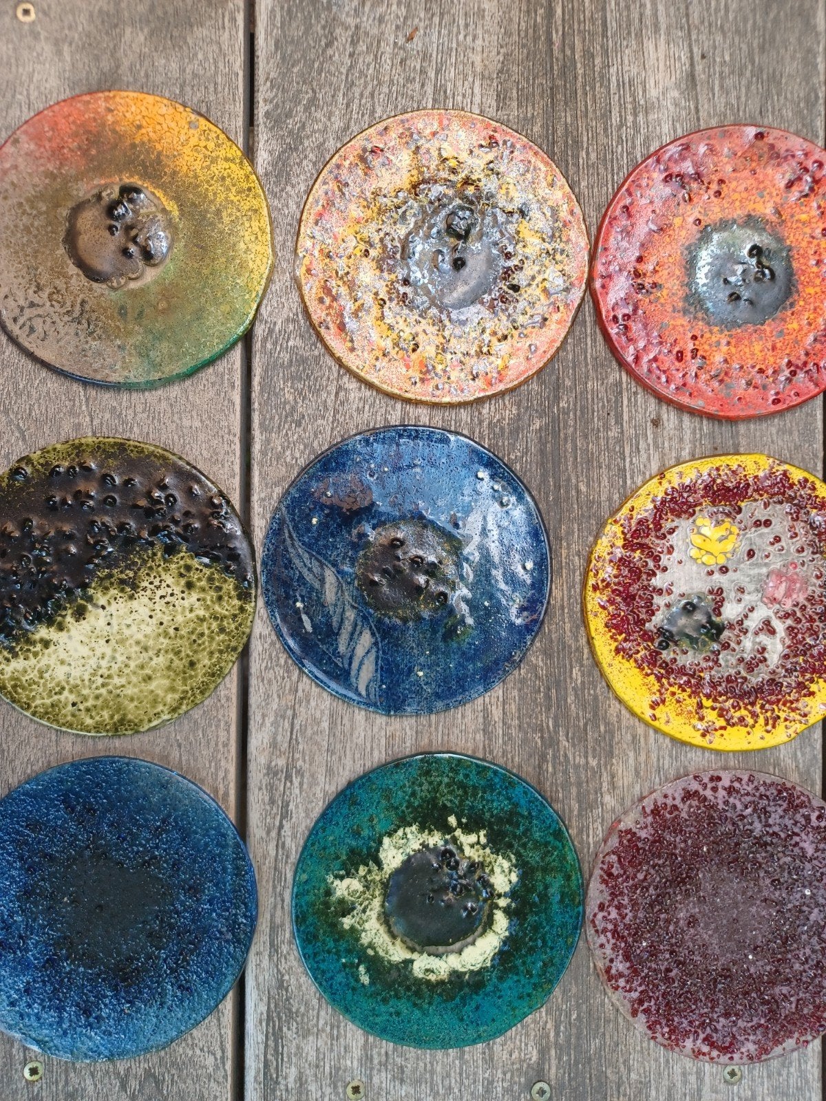 Unieke handgemaakte glazen decoraties rond, Ophalen of Verzenden