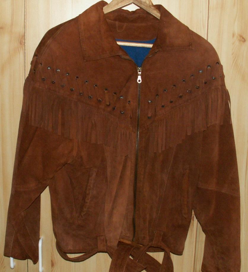 jasje suede bruin met franje, Kleding | Dames, Ophalen, Bruin, Maat 42/44 (L), Zo goed als nieuw