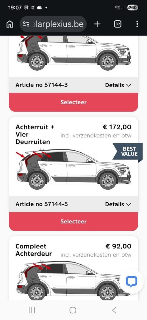 Solarplexius complete set voor Kia Niro 2022, Ophalen
