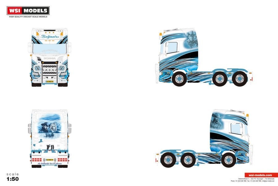 WSI SCANIA S HIGHLINE CS20H 6X2  TWIN STEER BELJAARS, Ophalen of Verzenden, Nieuw, Bus of Vrachtwagen, Wsi