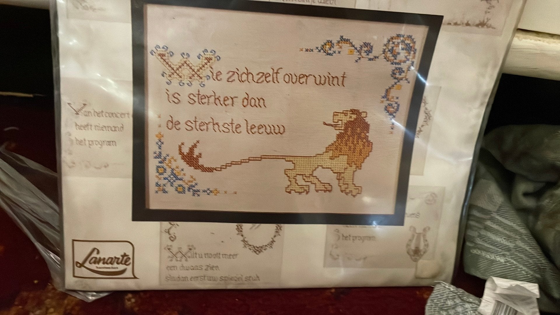 Borduurpakket lanarte spreuk, Ophalen of Verzenden, Borduurpakket