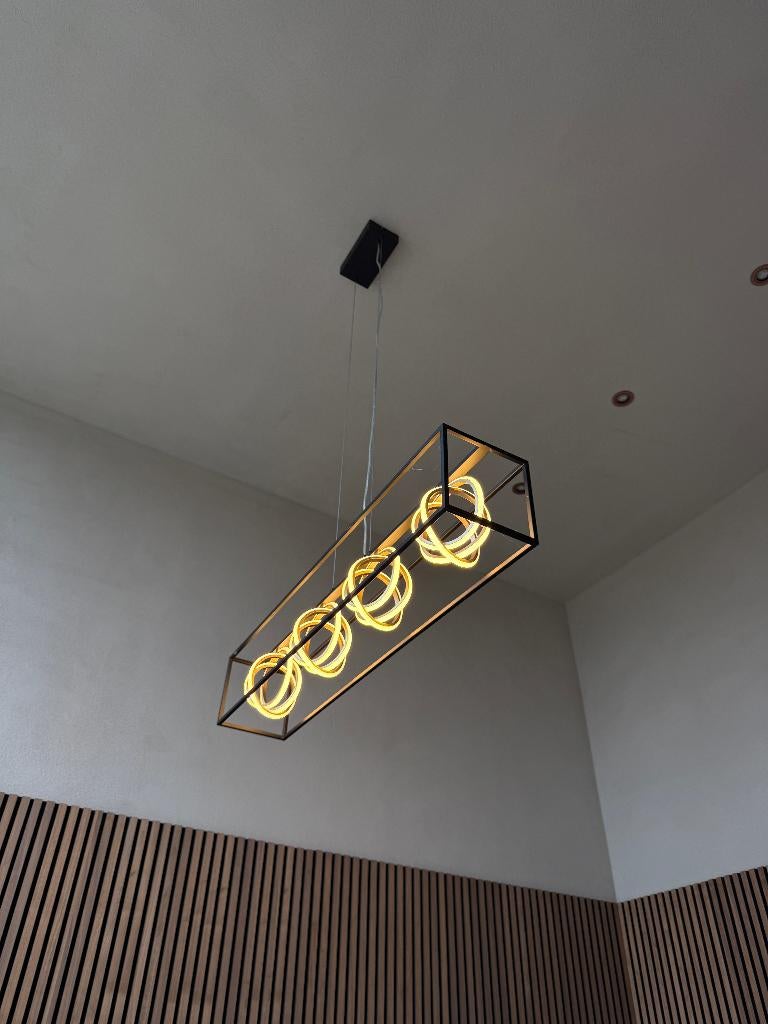 LED hanglamp Gisi, CCT, dimbaar, 4-lamps, Ophalen, Zo goed als nieuw, Metaal, Modern