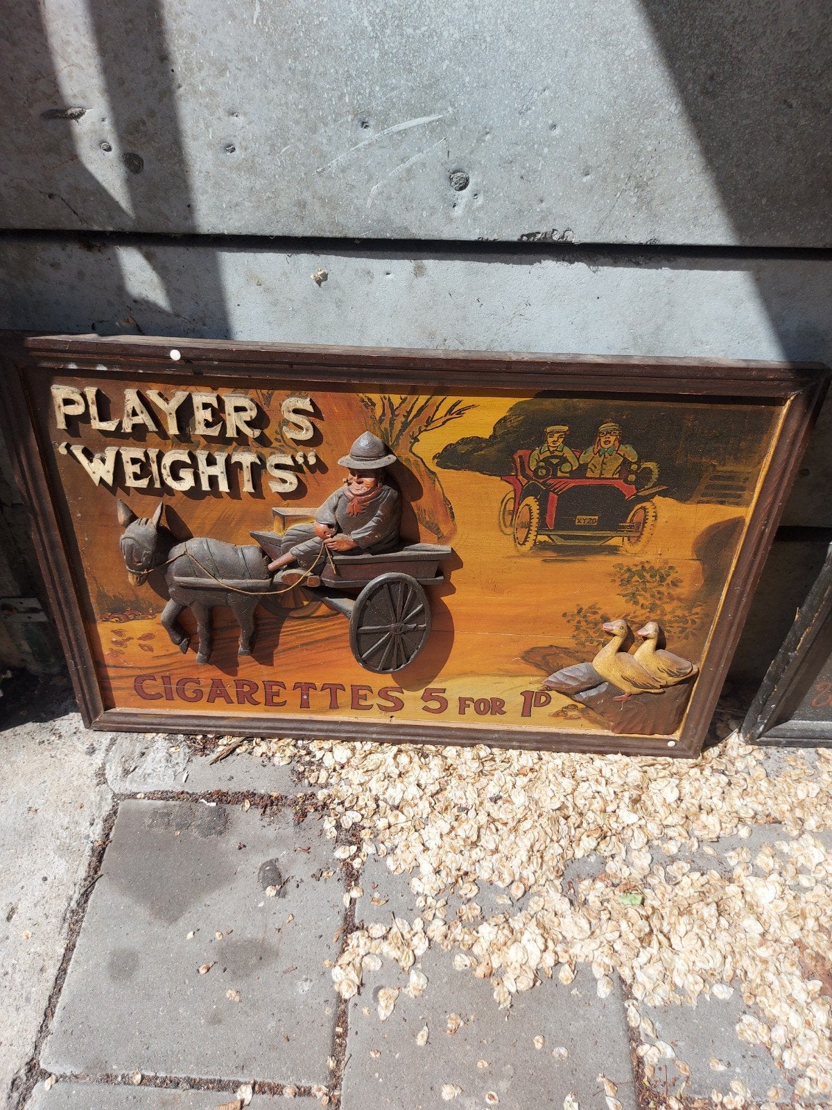 Houten Vintage Player's Weights Sigaretten Reclamebord, Ophalen of Verzenden