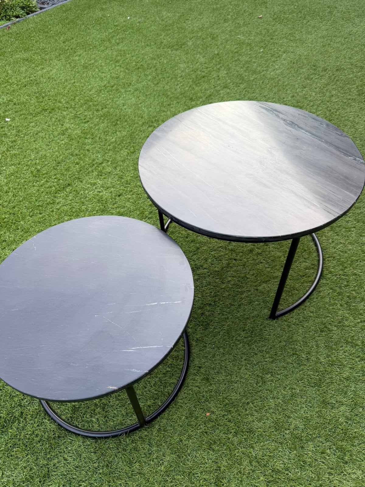 Marmeren salon tafels, Overige materialen, Minder dan 55 cm, Rond, Zo goed als nieuw