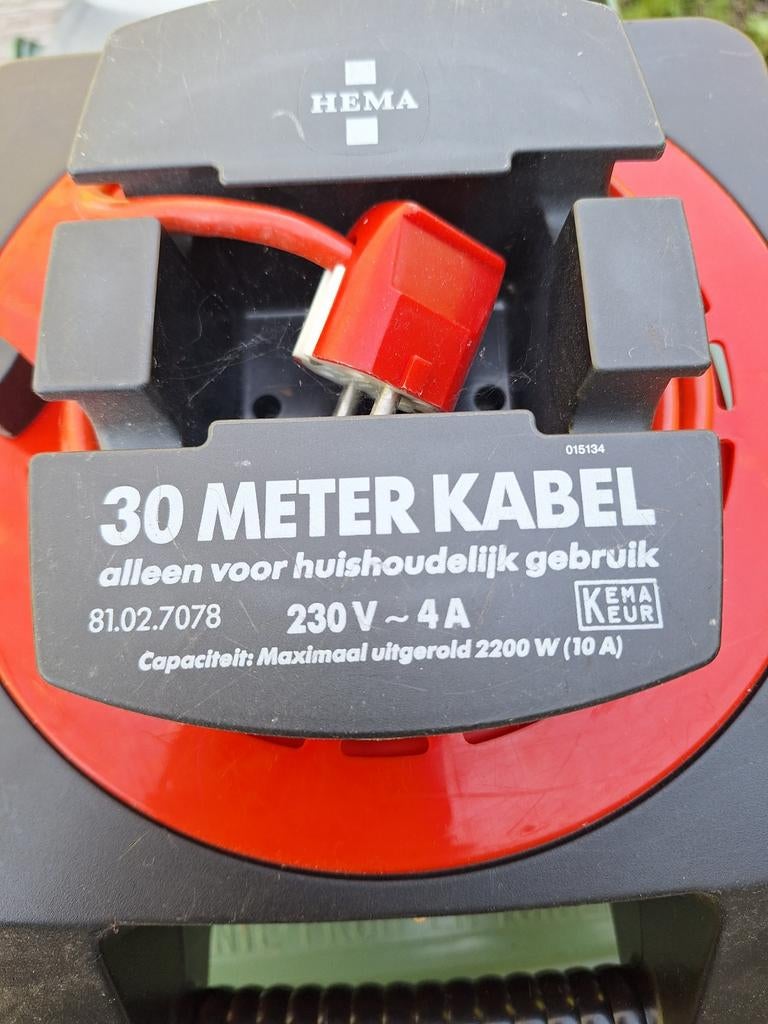 Haspel 30 meter, Ophalen of Verzenden, Zo goed als nieuw, Kabel of Snoer