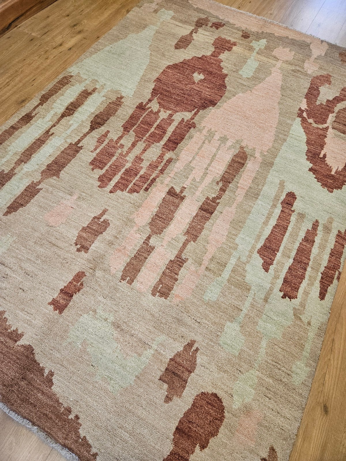 Handgeknoopt oosters tapijt modern 253x169, Info@SlatsAntiek.nl, Groen, Perzisch, 150 tot 200 cm